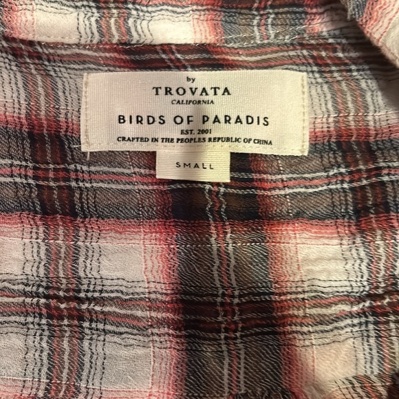 Birds of Paradis Women’s Tie-Front Flannel Size Small - Picture 2 of 3